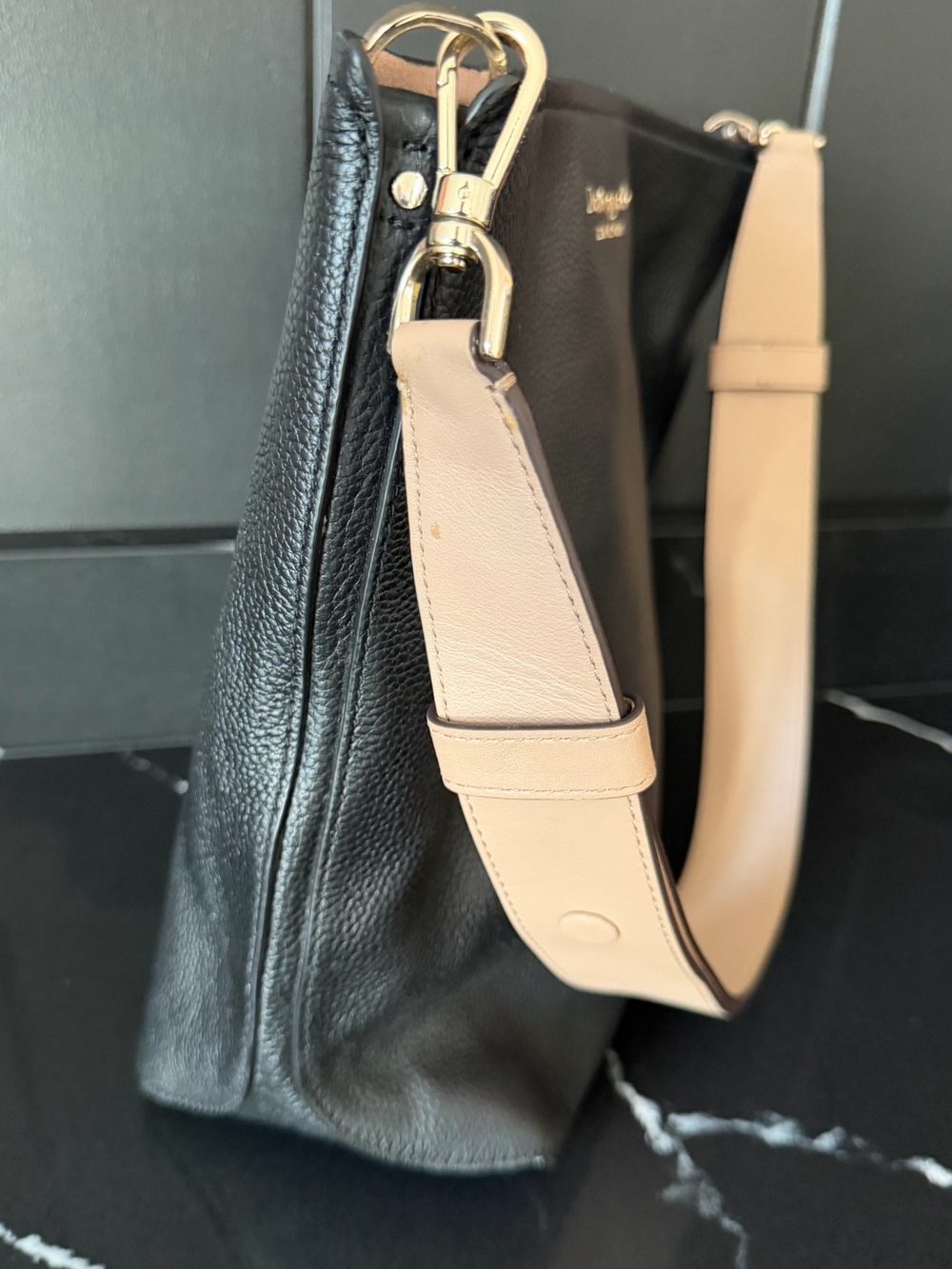 Kate Spade New York Pebbled Leather Shoulder Bag Black - Picture 3 of 10